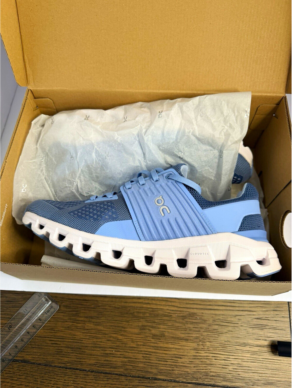 On Clouds Blue Mesh Lace Up Low Top. Women's size 9.5.  New in Box [COPY]
